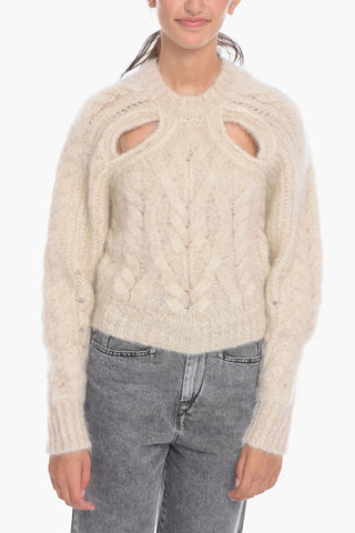 Mohair PALIMA Crewneck Sweater with Cut-out Details