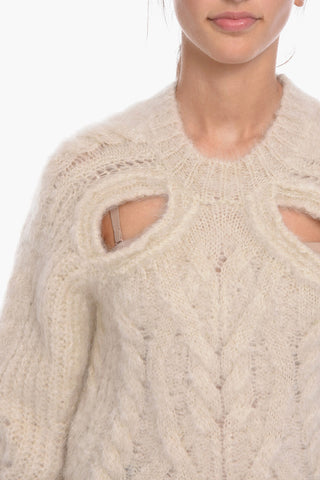Mohair PALIMA Crewneck Sweater with Cut-out Details