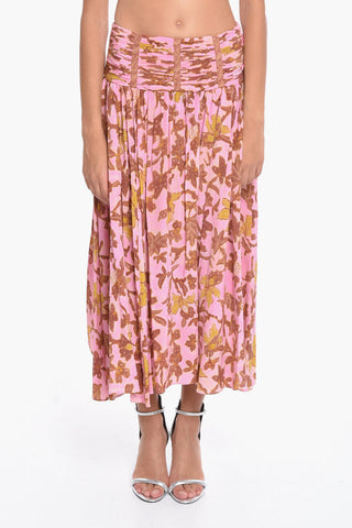 Silk AMAIA Pleated Skirt