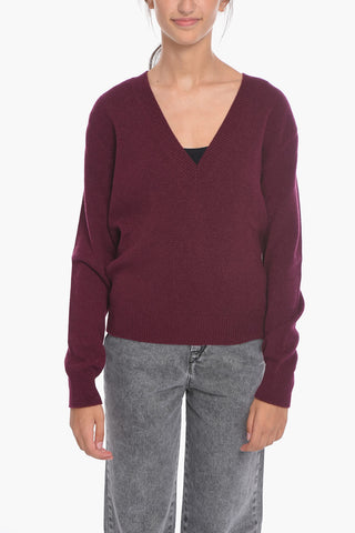 Maglia Scollo a V in Cashmere Compatto
