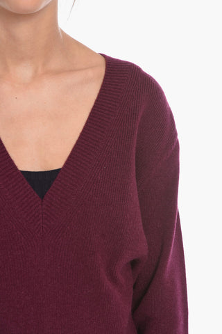 Maglia Scollo a V in Cashmere Compatto