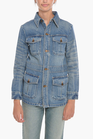 Vintage-effect Denim Saharian Overshirt