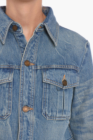Vintage-effect Denim Saharian Overshirt