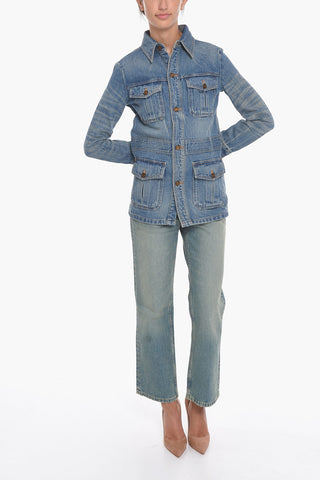 Vintage-effect Denim Saharian Overshirt
