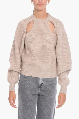 Maglia Girocollo PALMA in Misto Cashmere con Dettagli Cut-out