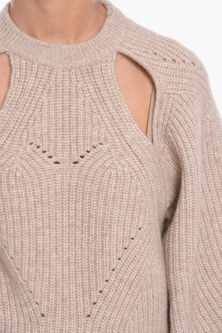 Maglia Girocollo PALMA in Misto Cashmere con Dettagli Cut-out