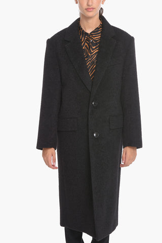 Bouclé Wool Coat with Flap Pockets