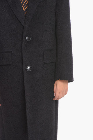 Bouclé Wool Coat with Flap Pockets