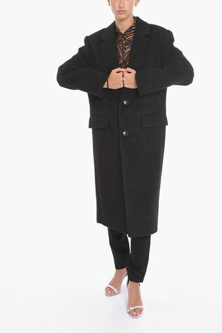Bouclé Wool Coat with Flap Pockets