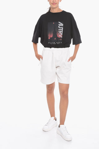 Shorts UNISEX in Cotone Felpato a Tinta Unita con 2 Tasche