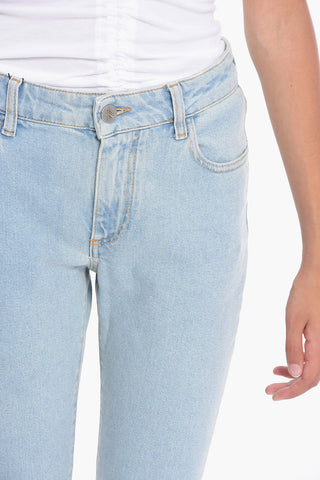 Skinny Denims with Light Wash and Embroidered Logo