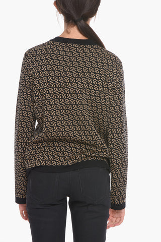 Monogram-jacquard Virgin-wool Cardigan