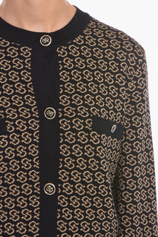 Monogram-jacquard Virgin-wool Cardigan