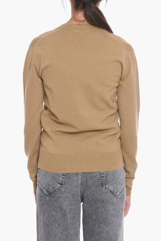 Stretchy Wool V-neck Sweater