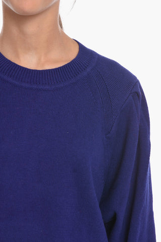 ETOILE Wool-blend CHARLISE Crewneck Sweater with Puffed Sleeves