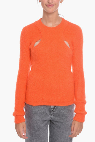 Mohair ALFORD Crewneck Sweater with Cut-out Details