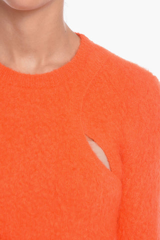 Mohair ALFORD Crewneck Sweater with Cut-out Details