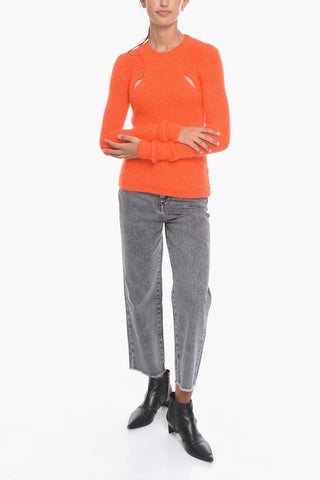 Mohair ALFORD Crewneck Sweater with Cut-out Details