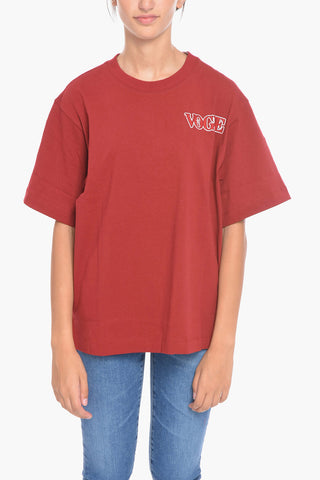 VOGUE Relaxed Fit Crew-Neck T-shirt With Embroidery