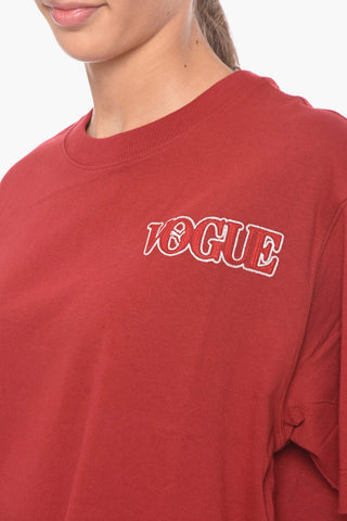 VOGUE Relaxed Fit Crew-Neck T-shirt With Embroidery