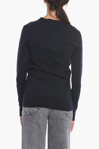 Wool Cardigan with Scallopped Hems