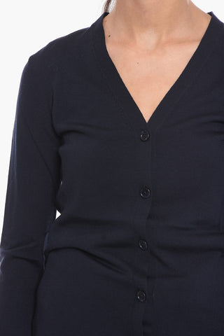 Wool Cardigan with Scallopped Hems