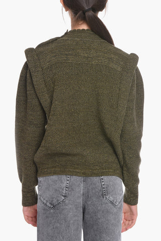 ETOILE Wool MEERYA Mock Neck Sweater with Puffed Sleeves