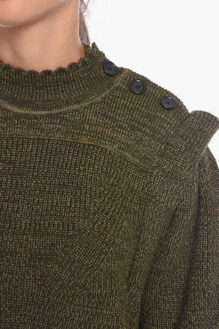 ETOILE Wool MEERYA Mock Neck Sweater with Puffed Sleeves