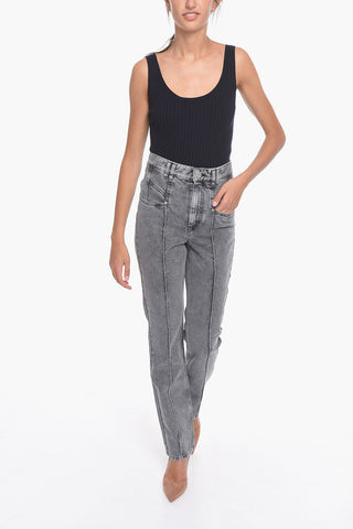 High-waisted NIROKA Straight-leg Denims 19cm