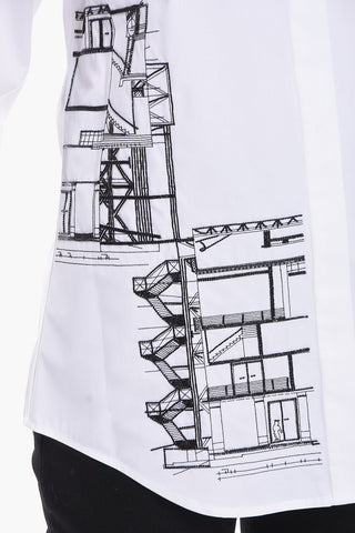 Shirt with Appliqué and Hidden Placket