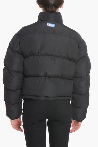 EX-RAY Nylon Puffer Jacket with Waist Drawstring