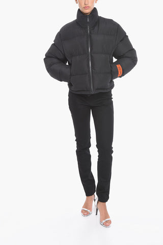 EX-RAY Nylon Puffer Jacket with Waist Drawstring