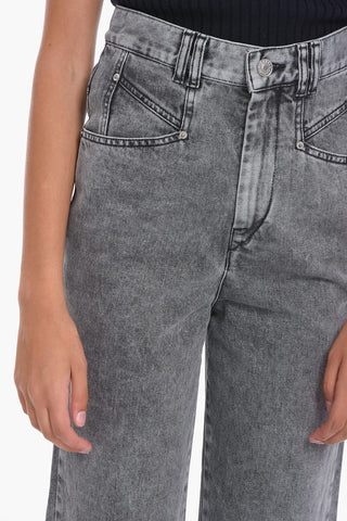 High-waisted DILALI Cropped Denims with Raw-cut Hems 20cm
