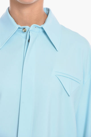 Camicia in Twill di Lana con Taschino Triangolare