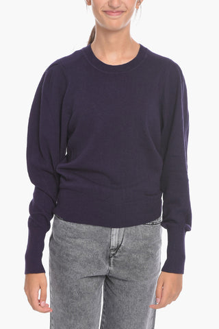 ETOILE Wool-blend CAMELIA Crewneck Sweater with Puffed Sleeves