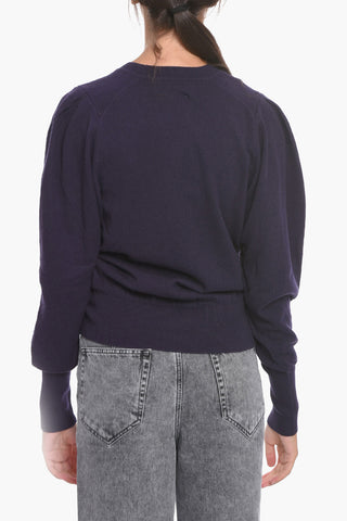 ETOILE Wool-blend CAMELIA Crewneck Sweater with Puffed Sleeves