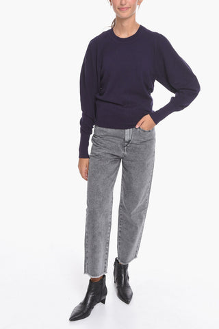 ETOILE Wool-blend CAMELIA Crewneck Sweater with Puffed Sleeves