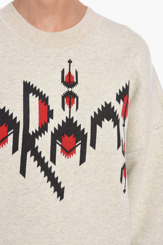 ETOILE Cotton-blend ADISON Crewneck Sweater with Jacquard Logo