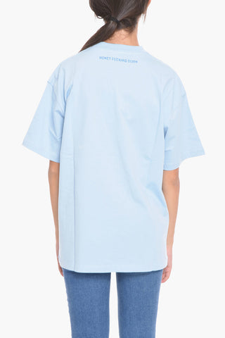 Solid Color UNISEX Crew-neck T-Shirt with Glitter Detail