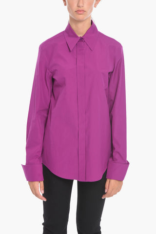 Popeline Shirt with Hidden Placket