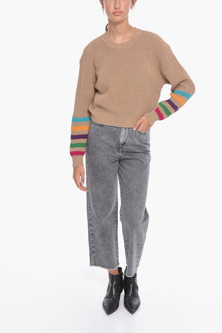 EMPORIO SUSTAINABILITY PROJECT Maglia girocollo in Cotone con Bande arcobaleno