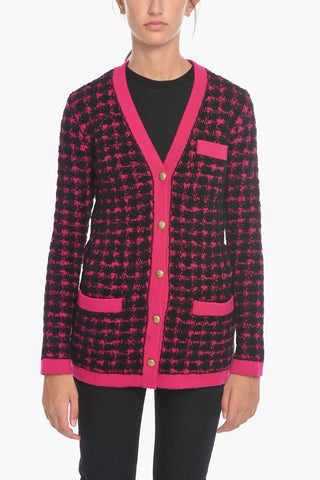 Wool-tweed Cardigan with Jewel Buttons