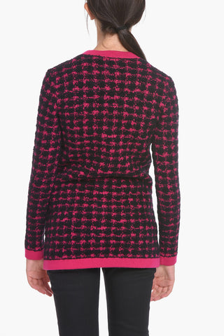 Wool-tweed Cardigan with Jewel Buttons