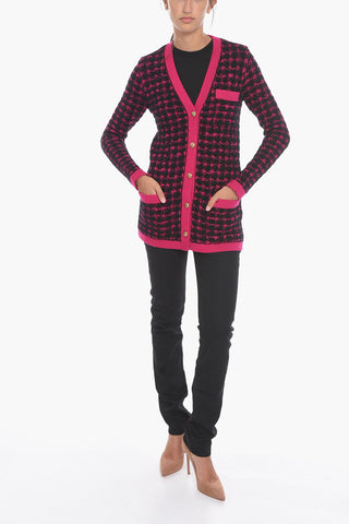 Wool-tweed Cardigan with Jewel Buttons