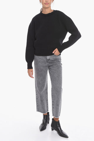 Shetland-wool Crewneck Sweater with Chain Detail