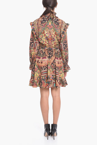 Wool and Silk Blend ALAMEDA Dress with Ruffles