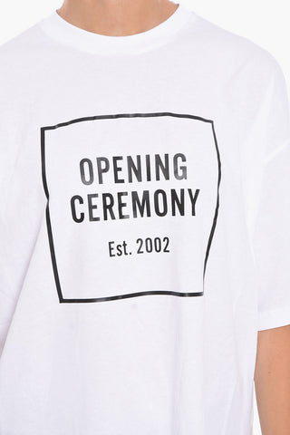 T-Shirt Girocollo in Tinta Unita con Logo Stampato a Contrasto
