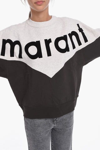 ETOILE Fleeced-cotton HOUSTON Crewneck Sweatshirt with Flocked Logo
