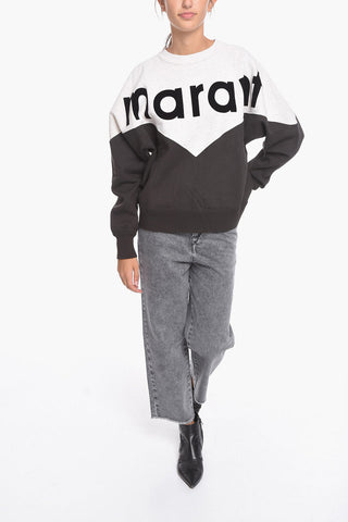 ETOILE Fleeced-cotton HOUSTON Crewneck Sweatshirt with Flocked Logo