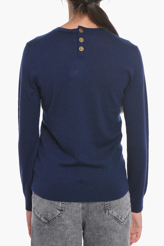 Cashmere IBERIA Crewneck Sweater with Button Fastening